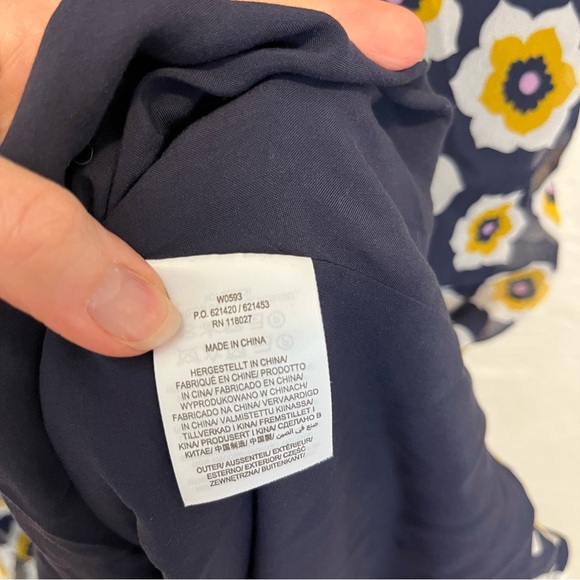 Boden Navy and Yellow Floral Midi Dress - Picture 10 of 13